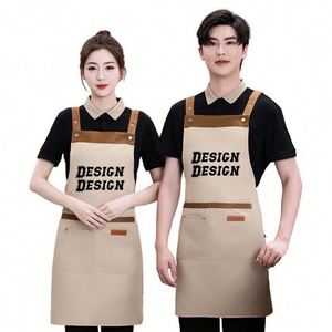 Delantal de Lona Personalizado sin Mangas, Impermeable, Resistente al Aceite, Ajustable, para Camarero, Lavable, para Carpintero, Barista - Product Image 2