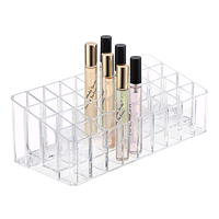 Organisateur de cosmétiques transparent en acrylique lavable grande capacité, support de rangement et présentoir à rouges à lèvres et maquillage
