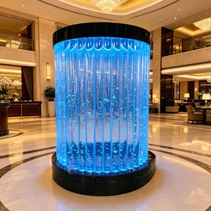 Panneau lumineux LED rond en acrylique personnalisé, effet bulle, pour projet de piliers de hall d'entrée - Product Image 1