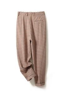 Best Selling Korean Style Casual Loose <strong>Trousers</strong> for <strong>Women</strong> Fall Maternity Wide Legs Pants with Mid Waist <strong>Plaid</strong> Pencil Pants - Product Image 2
