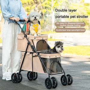 Pet Travel Outdoor Dog Stroller Carrinhos De Gato Pequeno Cão Dupla Camada Pet Carrinhos - Product Image 5