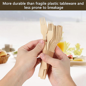 Bamboo Plates Cutlery <b>Set</b> <b>Square</b> Natural Biodegradable For Takeaway - Product Image 5