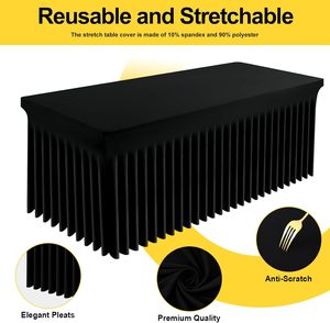 Articles pour détaillants : Jupes de table de mariage rouges en tissu Spandex, personnalisables, en stock, direct usine, pour événements et fêtes - Product Image 2