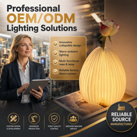 Lampe en papier pliable en forme de vase avec tube floral, lumière de nuit LED à intensité variable rechargeable par USB, décoration portable pour la maison et le bureau