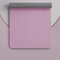 Tapis de yoga antidérapant en TPE avec couverture en rouleaux de couleur unique durable