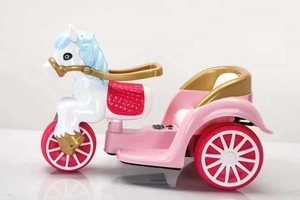 Carrozza da Principessa Giocattolo Elettrico per Bambini Quattro Ruote Rosa ROSSO BIANCO Auto Elettrica Cavalcabile per Bambine - Product Image 5