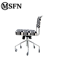 Chaise de bureau ergonomique haut de gamme contemporaine confortable Base pivotante à hauteur réglable Tissu rayé Acier inoxydable
