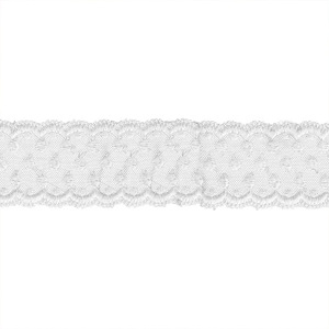 Bordatura in Pizzo Bianco <span class=keywords><strong>con</strong></span> Pois e Ricami Floreali |   Tessuto in Misto Nylon Stile Carino per Abbigliamento e Lavori Fai-da-Te - Product Image 5