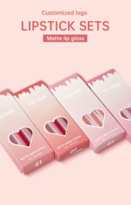 Coffret de 3 rouges à lèvres liquides mats longue tenue et waterproof, style coréen, pour un maquillage quotidien des lèvres, kit cosmétique, coffret cadeau. - Product Image 4