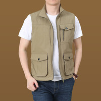 Nuevo Chaleco Transpirable con Cierre para Hombre / Chaleco de Pesca para Hombre / Chaleco Deportivo para Hombre