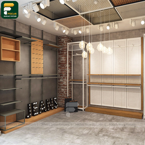 Contemporary Clothing Boutique Garment <b>Display</b> <b>Cabinet</b> <b>Wall</b> Rack Cashwrap Counter Shelf Lighting Fixture - Product Image 5