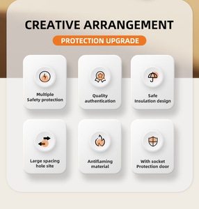 Prise multiple de prévention incendie série PRIMA, 13A 3000W, interrupteur de surcharge, volet de sécurité, vente en gros d'usine - Product Image 6