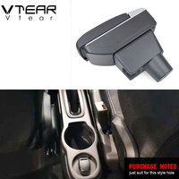 Vtear Boîte de rangement élégante en ABS et cuir PU pour accoudoir avant de voiture avec porte-gobelet USB, accessoires intérieurs pour Renault Duster 2010-2018