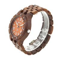 Reloj de Madera Bewell 109A, Relojes Elegantes de Negocios para Hombre, Analógico, Color Madera Natural con Diferentes Logotipos en las Placas Traseras
