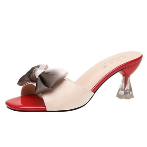 Nuevas Sandalias de Cristal con Lazo, Elegantes y Versátiles, con Tacón de Aguja para Mujer, Ideales para el Verano - Product Image 1