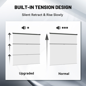 RAUBAY ฉากหลังแบบดึงลงได้ สีขาว ป้องกันรอยยับ ป้องกันแสงสะท้อน ทำจากโพลีเอสเตอร์ ขนาด 78.7" x 86.6" แบบพับเก็บได้ - Product Image 3