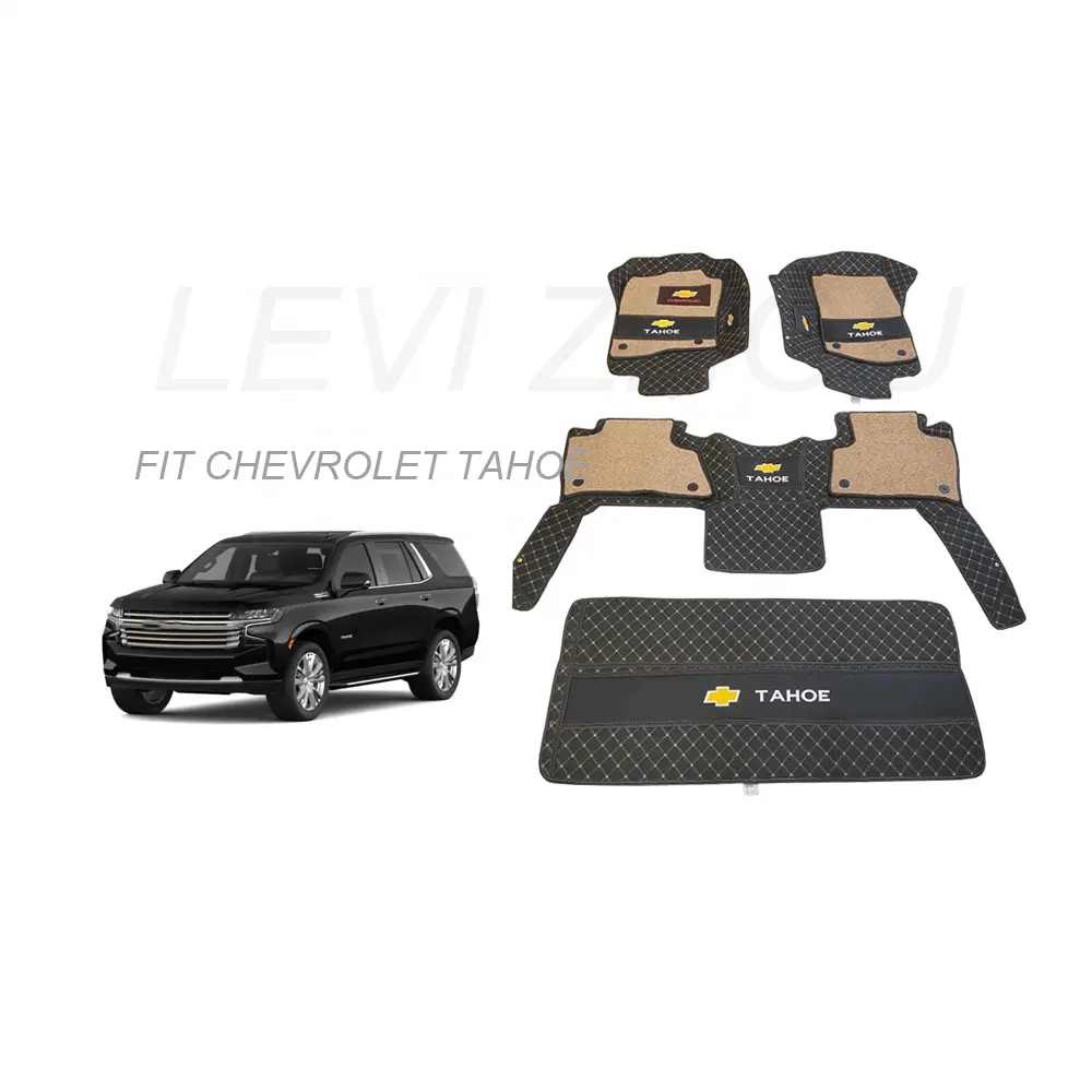 Harga Pabrik 7D Kulit Mewah Non-Woven Anti-Slip Mobil Tikar Lantai Berlian Mobil Tikar untuk Chevrolet Tahoe 2021 2022 2023