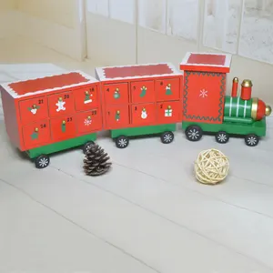 Giáng sinh bằng gỗ Advent lịch Train với hai toa cửa sổ cho bảng trung tâm