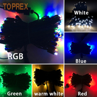 TOPREX Commerciële Buitenverlichting 10/50 Lampjes 5mm Brede Hoek Conische LED Mini Kerstverlichting Groen 1M 5M 10M IP68 Waterdicht