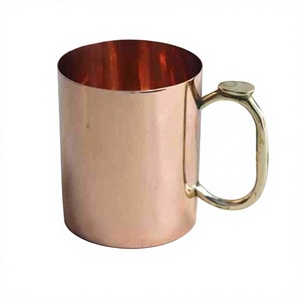 Moscow Mule Beer Stainless Steel Copper <b>Mug</b> Brass Handle <b>Gold</b> Shiny Finish Eco-Friendly 201-300ml Cover Drinkware for Business - Product Image 1