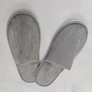Made in China pantofole in cotone grigio usa e getta personalizzate per gli ospiti dell'hotel a buon mercato all'ingrosso