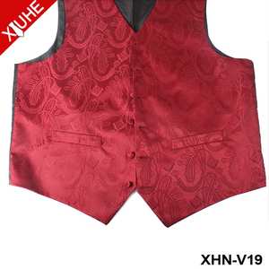 صديرية رجالي بتصميم عصري من صانعي القطع الأصلية بتصميمات بيزلي, صديرية رجالي بتصميم رسمي من الذهب ، سترة زفاف من البوليستر الأحمر مخصصة ، صديريات للرجال - Product Image 4