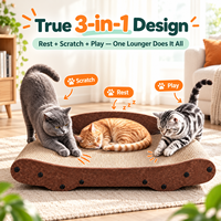 Griffoir durable en carton ondulé pour canapé, protection de meubles pour chats d'intérieur, grand lit griffoir en feutre naturel pour chatons