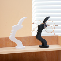 Support de lunettes créatif et moderne en forme de visage, support de bureau au design irrégulier, motif uni, simple et amusant