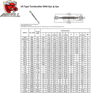 Xuất khẩu sang Nga bán buôn công nghiệp gian lận phần cứng Heavy Duty đôi mắt turnbuckle Carbon dây thép dây - Product Image 6