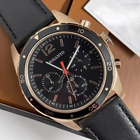 Montre Chronographe Rétro Sport Homme en Gros, Cadran Noir, Boîtier Or Rose, Lumineuse, Étanche, Certifiée, Montre-Bracelet Chronographe Classique