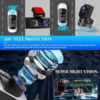 Caméra de tableau de bord 4K à double objectif prête à être expédiée, double WiFi 5.8G, GPS, ADAS, écran IPS 3,16 pouces, enregistreur vidéo avant et arrière pour voiture