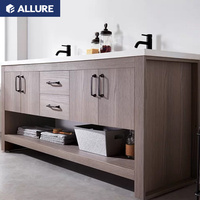 Meuble-lavabo de salle de bain en verre Allure en forme de L, liquidation chinoise, Roth