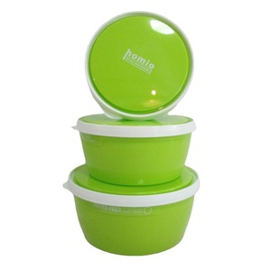 Round Food <b>Container</b> Set 3Pcs Red Plastic Airtight With Clip On Lid <b>For</b> <b>Kitchen</b> <b>Storage</b> - Product Image 5