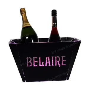 Glowdisplay belair champagne garrafa glorificador, caixa de resfriador, bandeja de gelo, boa qualidade, venda quente personalizada