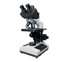 Microscope trinoculaire de laboratoire pour biologie, oculaire grand angle, objectifs achromatiques 195, écran LCD, alliage d'aluminium, lumière froide LED
