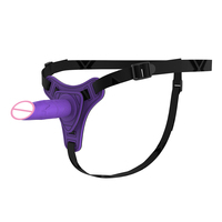 Yanse - Dildo realista de TPE y cuero con correa, juguete sexual lésbico, consolador grande de goma impermeable, rojo/morado/rojo rosado, 11 cm