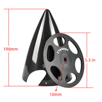 Hélice en fibre de carbone de qualité supérieure de 5,5 pouces, cône de nez d'avion RC de 190 mm avec trou de 10 mm et plaque arrière en aluminium CNC