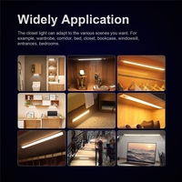 Lampe de placard à capteur de mouvement sans fil rechargeable 1500mah 54 LED sous la lumière de l'armoire avec lampe d'armoire lumineuse en aluminium