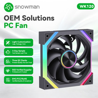 Ventilateur de boîtier PC SNOWMAN WK120-ARGB-BK 120mm Noir ARGB 76.8CFM à haut débit d'air, roulement hydraulique PWM, synchronisation 5V 3 broches, vente en gros