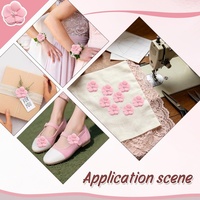 Promo Panas 20pcs 5.5cm Bunga Mutiara Rhinestone Chiffon untuk Jahit, Aksesoris DIY Bando, Sepatu, Topi