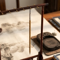 Pennello per Scrittura in Pelo di Martora a Rimbalzo Rigido, Scatola in Velluto Personalizzata, Fornitura Professionale per Calligrafi