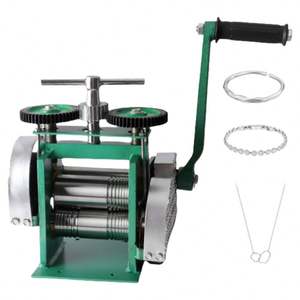 Machine à laminer manuelle à deux rouleaux pour la fabrication de bijoux en métal, or, bracelets, feuilles, fils carrés et elliptiques - Product Image 3