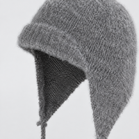 Bonnet tricoté doux et moelleux pour femme, coupe-vent, protection des oreilles, décontracté, avec longues attaches