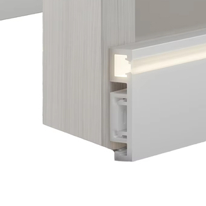 Zócalo Metálico Moderno con LED, Rodapié de Aleación de Aluminio, Línea de Esquina de Montaje Superficial <span class=keywords><strong>para</strong></span> Sala de Estar, Apartamento, Dormitorio, <span class=keywords><strong>Baño</strong></span> - Product Image 1