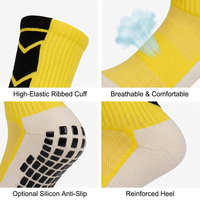 Fabricant OEM/ODM de chaussettes de football personnalisées, antidérapantes, tricotées, respirantes, durables, pour le sport professionnel, chaussettes de football pour hommes avec grip.