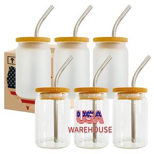 Mini-verre en verre de 3,5 oz avec couvercle et paille, personnalisable par sublimation avec logo, impression DIY pour mariage, fête, vacances - Product Image 4