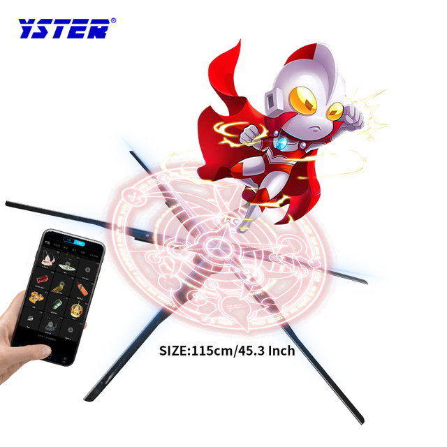 Factory Made 3d Hologram Fan 115cm 6 Blades 3D Holographic Fan Naked Eye 3d Hologram Advertising Display Led Fan