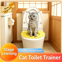 Kit de Entrenamiento para Inodoro de Gatos, Portátil, Reutilizable, Lavable e Impermeable, Herramienta Automática para el Aprendizaje de la Higiene