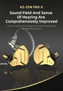 Earbuds Wireless Earphones KZ ZSN Pro X 1BA+1DD Hybrid Technology Metal In Ear Earphones HIFI Bass Earbuds Monitor Earphone Sport Noise Cancelling Headset