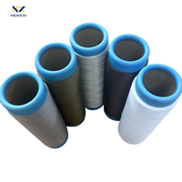 Fil de polyester 100% teint en masse, 50D, tissé plat, torsadé, couleurs satinées brillantes, étiquette tissée en forme de triangle TBR BR, pour le tricotage de la tige de chaussure